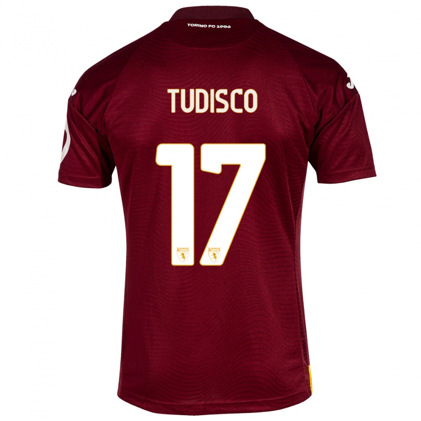 Hombre Camiseta Giorgia Tudisco #17 Rojo Oscuro 1ª Equipación 2023/24 La Camisa Perú