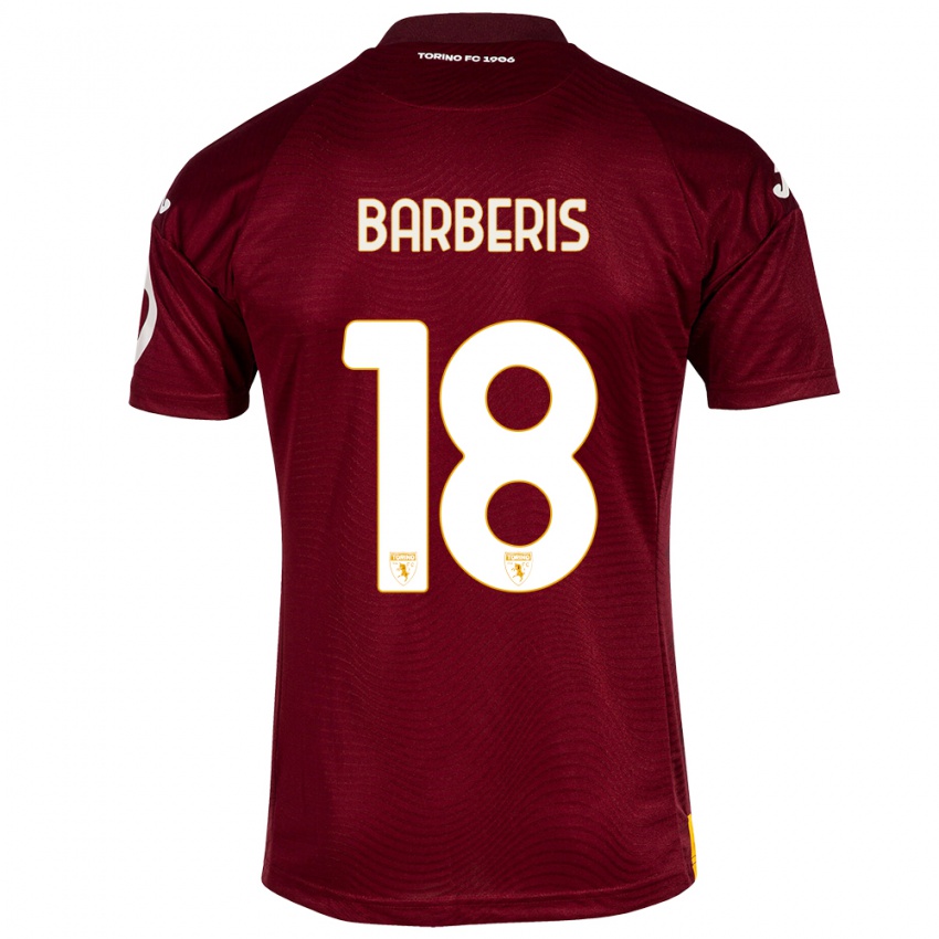 Hombre Camiseta Laura Barberis #18 Rojo Oscuro 1ª Equipación 2023/24 La Camisa Perú