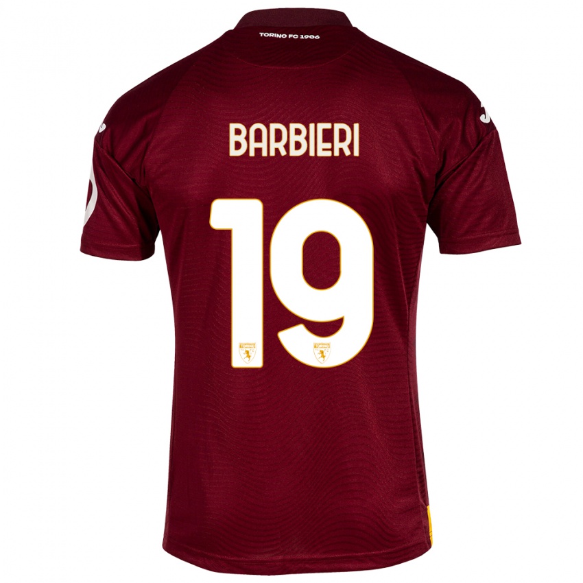 Hombre Camiseta Raffaella Barbieri #19 Rojo Oscuro 1ª Equipación 2023/24 La Camisa Perú