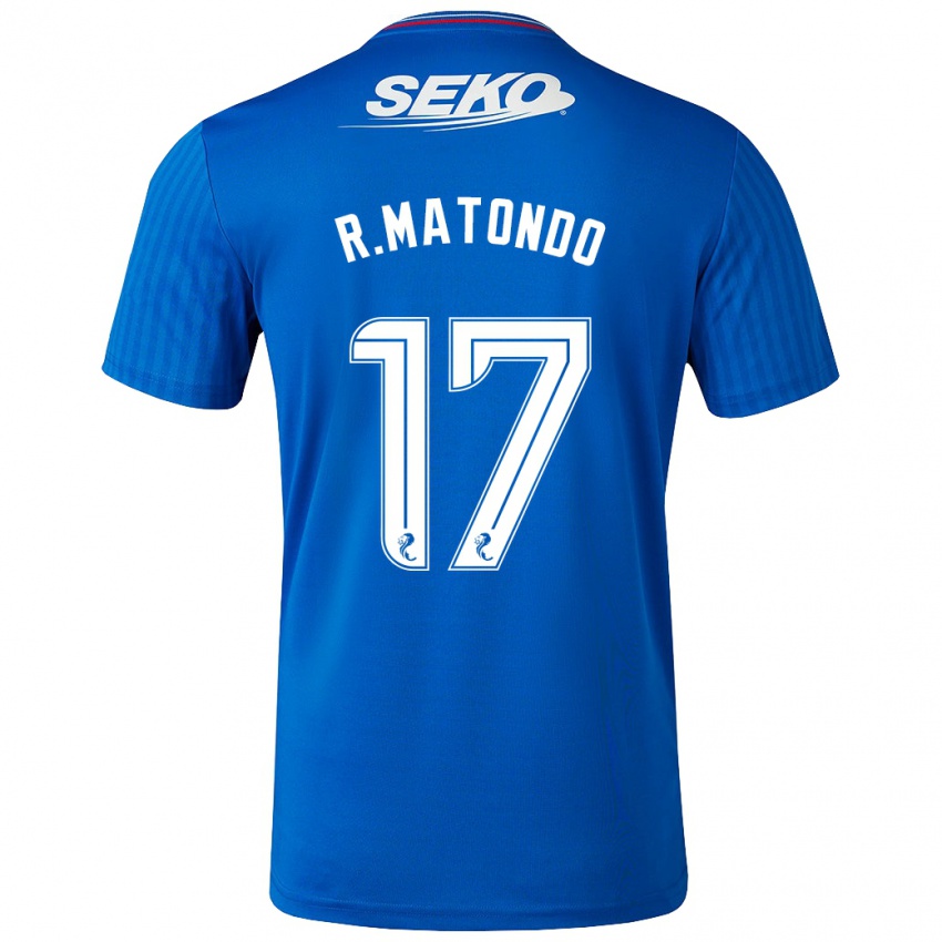 Hombre Camiseta Rabbi Matondo #17 Azul 1ª Equipación 2023/24 La Camisa Perú