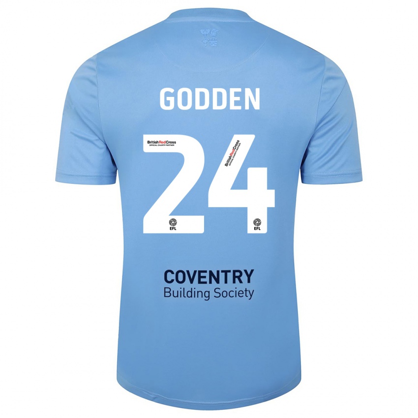 Hombre Camiseta Matt Godden #24 Cielo Azul 1ª Equipación 2023/24 La Camisa Perú