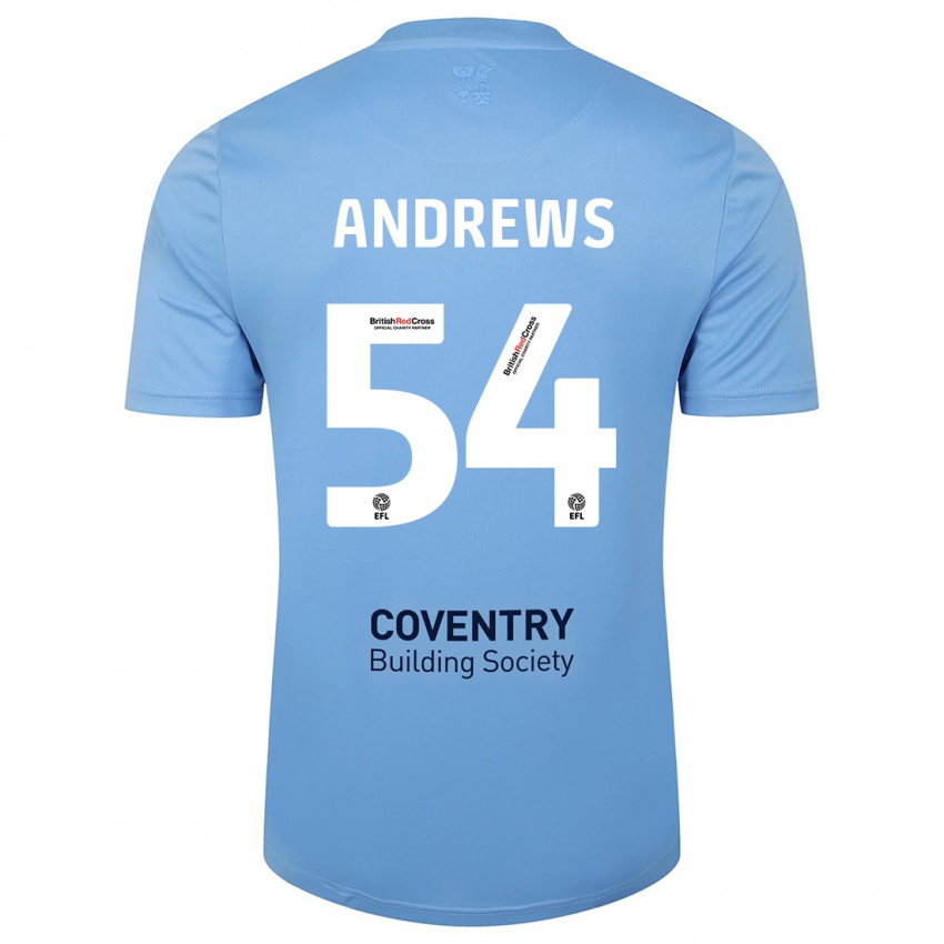 Hombre Camiseta Kai Andrews #54 Cielo Azul 1ª Equipación 2023/24 La Camisa Perú