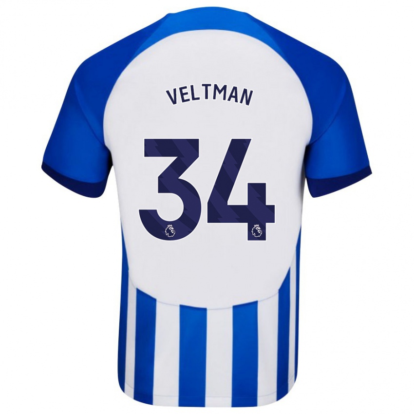 Hombre Camiseta Joel Veltman #34 Azul 1ª Equipación 2023/24 La Camisa Perú