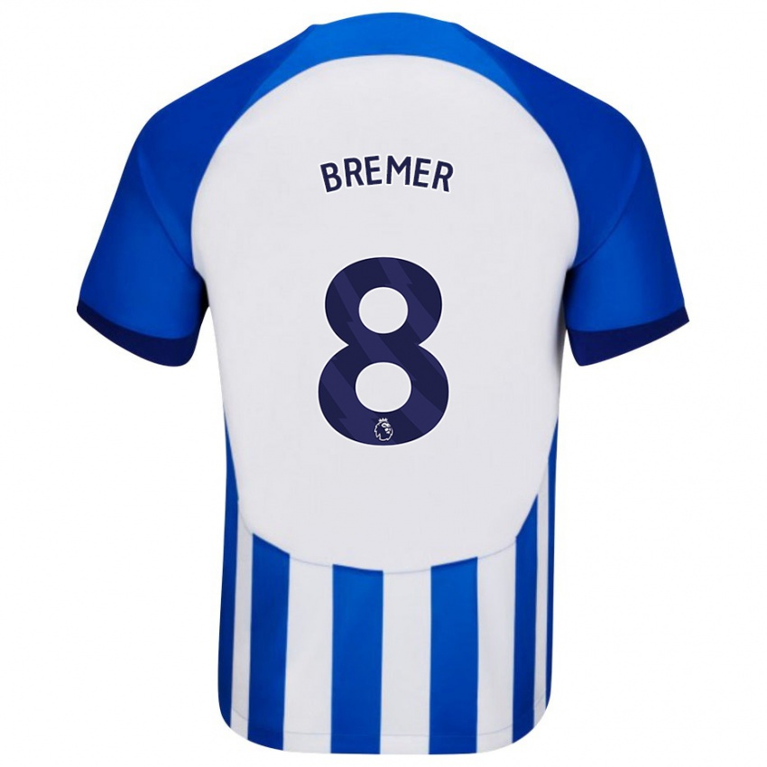 Hombre Camiseta Pauline Bremer #8 Azul 1ª Equipación 2023/24 La Camisa Perú