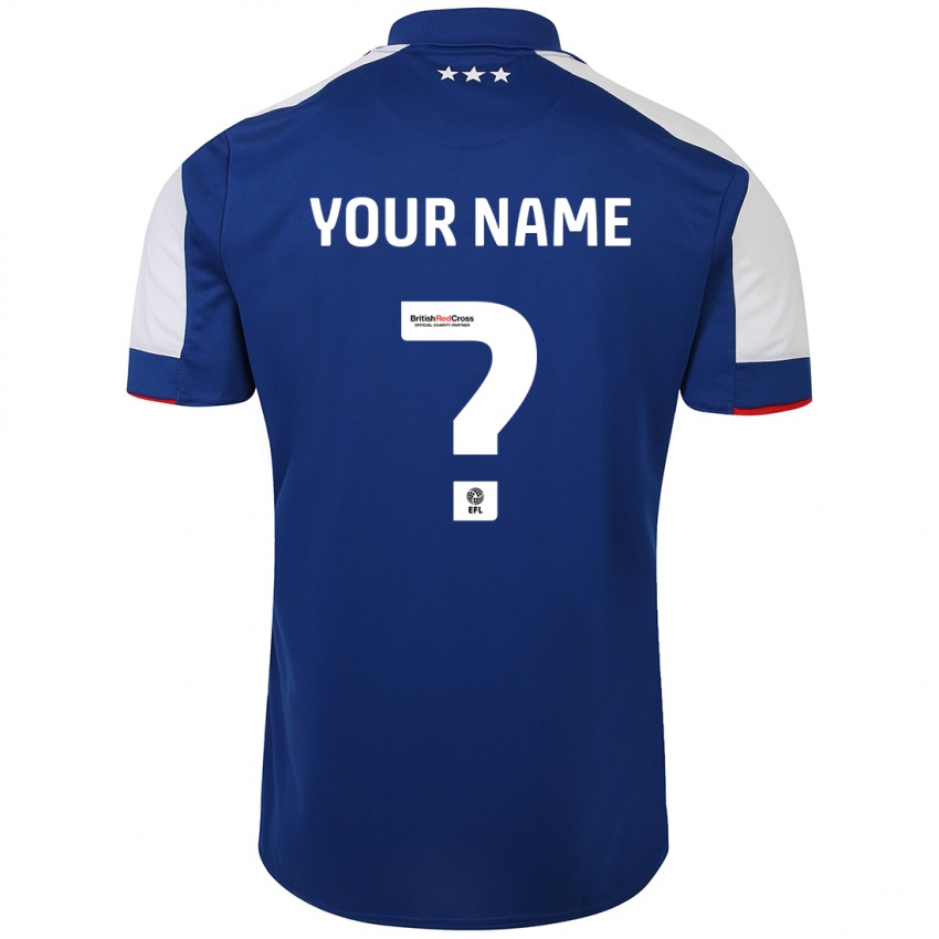 Hombre Camiseta Su Nombre #0 Azul 1ª Equipación 2023/24 La Camisa Perú