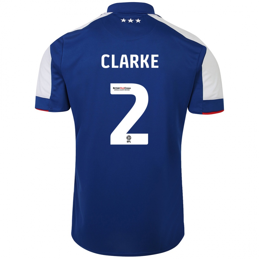 Hombre Camiseta Harry Clarke #2 Azul 1ª Equipación 2023/24 La Camisa Perú