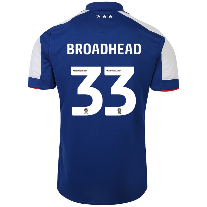 Hombre Camiseta Nathan Broadhead #33 Azul 1ª Equipación 2023/24 La Camisa Perú