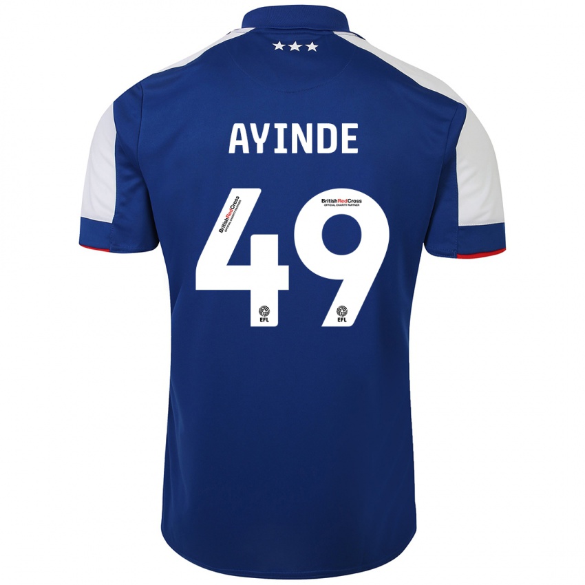 Hombre Camiseta Leon Ayinde #49 Azul 1ª Equipación 2023/24 La Camisa Perú