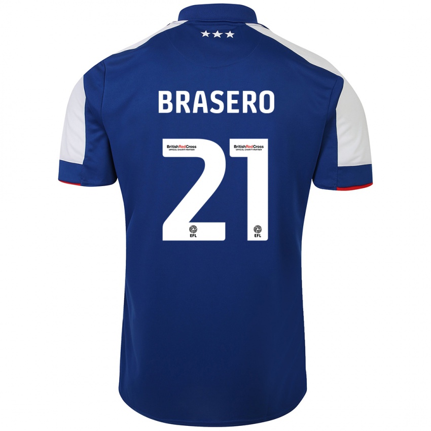 Hombre Camiseta Sarah Brasero-Carreira #21 Azul 1ª Equipación 2023/24 La Camisa Perú