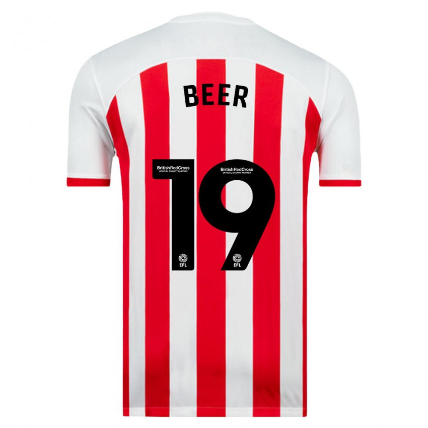 Hombre Camiseta Megan Beer #19 Blanco 1ª Equipación 2023/24 La Camisa Perú