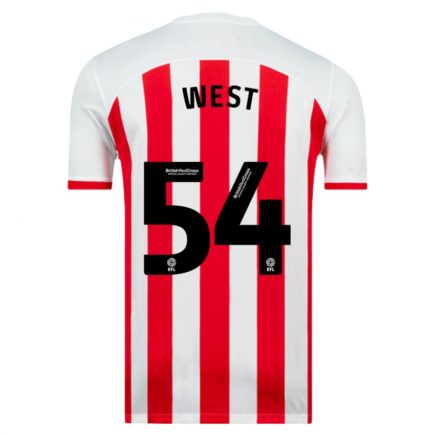 Hombre Camiseta Ella West #54 Blanco 1ª Equipación 2023/24 La Camisa Perú