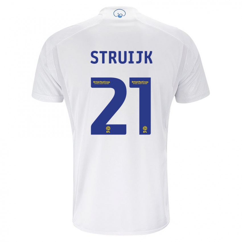 Hombre Camiseta Pascal Struijk #21 Blanco 1ª Equipación 2023/24 La Camisa Perú