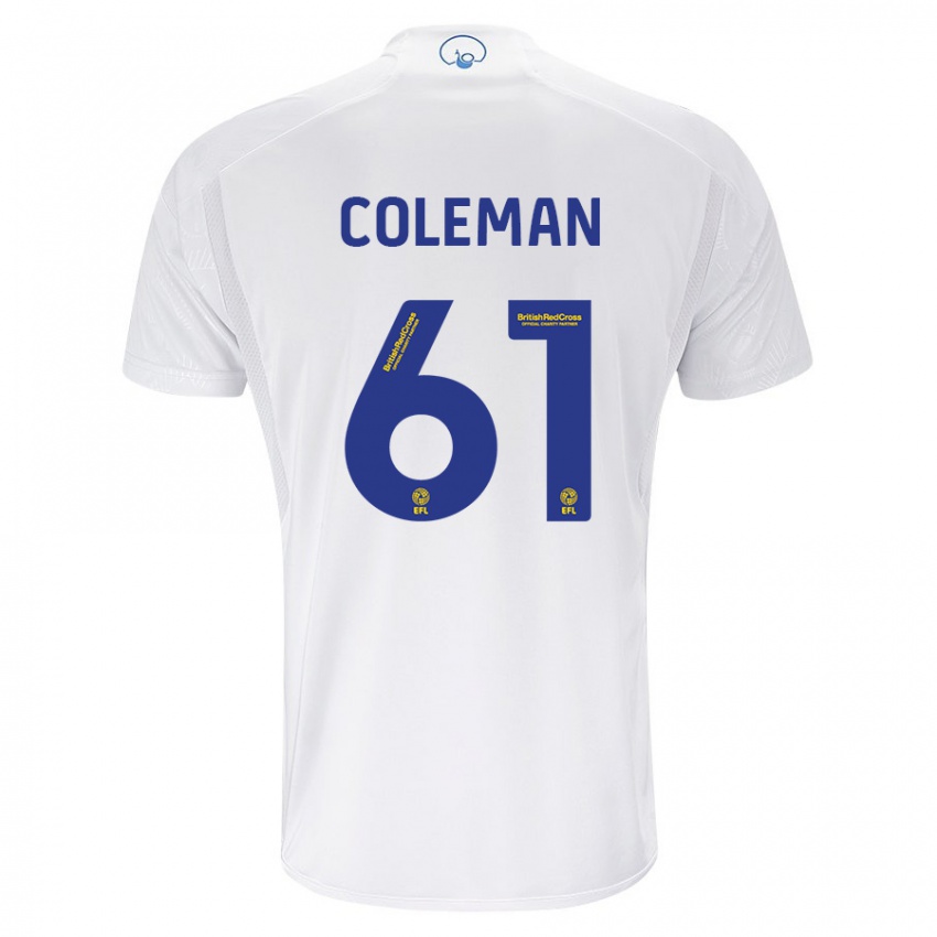 Hombre Camiseta Cian Coleman #61 Blanco 1ª Equipación 2023/24 La Camisa Perú