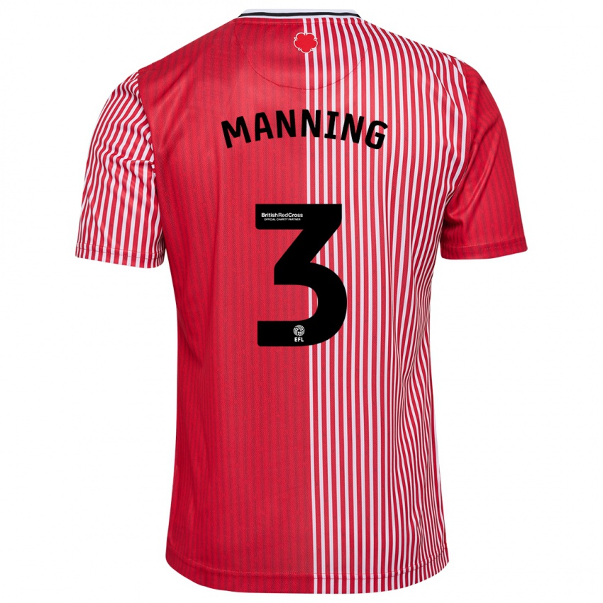 Hombre Camiseta Ryan Manning #3 Rojo 1ª Equipación 2023/24 La Camisa Perú