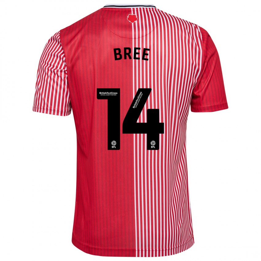 Hombre Camiseta James Bree #14 Rojo 1ª Equipación 2023/24 La Camisa Perú