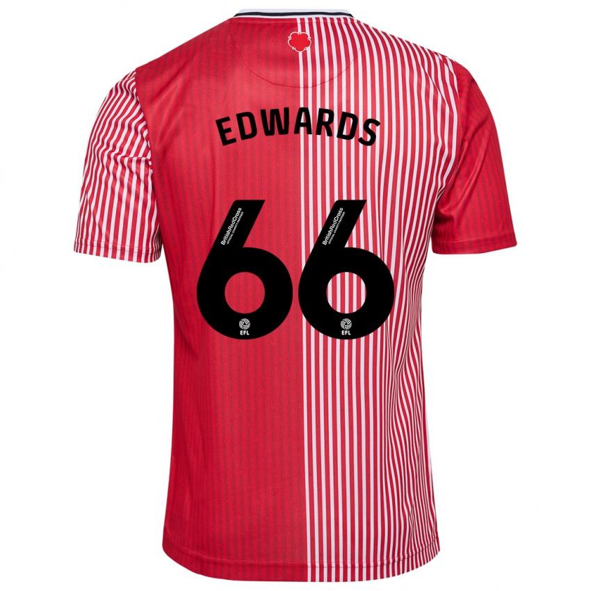 Hombre Camiseta Diamond Edwards #66 Rojo 1ª Equipación 2023/24 La Camisa Perú