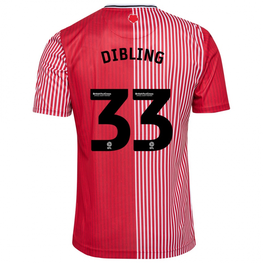 Hombre Camiseta Tyler Dibling #33 Rojo 1ª Equipación 2023/24 La Camisa Perú