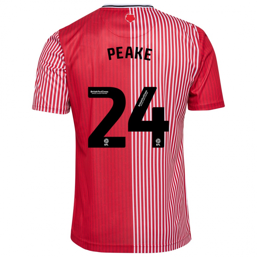 Hombre Camiseta Paige Peake #24 Rojo 1ª Equipación 2023/24 La Camisa Perú