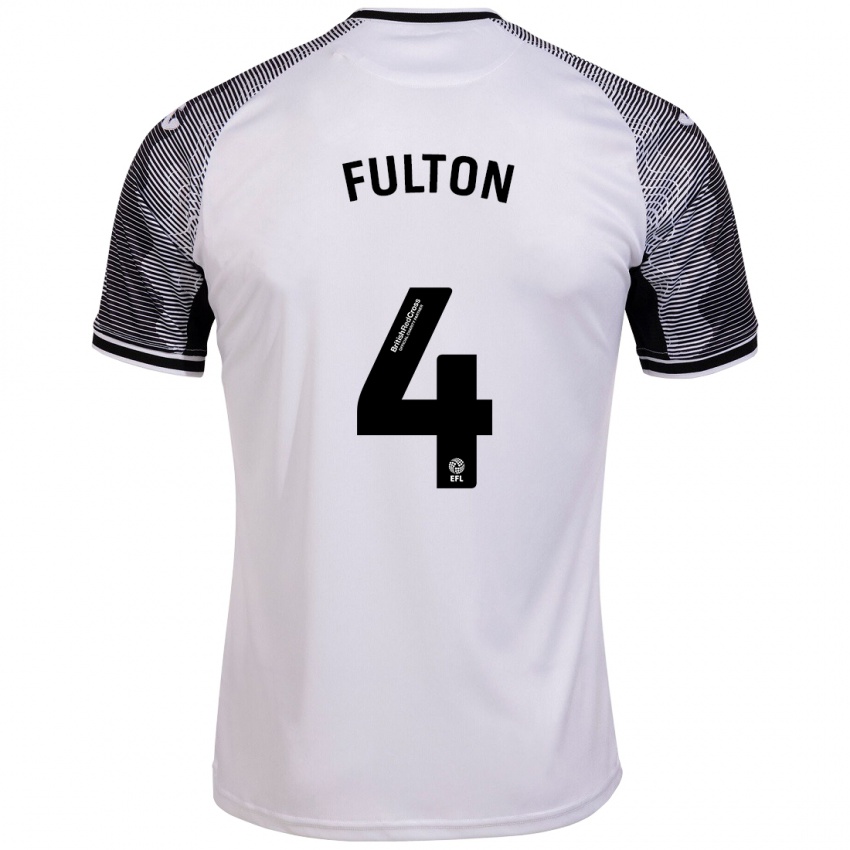 Hombre Camiseta Jay Fulton #4 Blanco 1ª Equipación 2023/24 La Camisa Perú