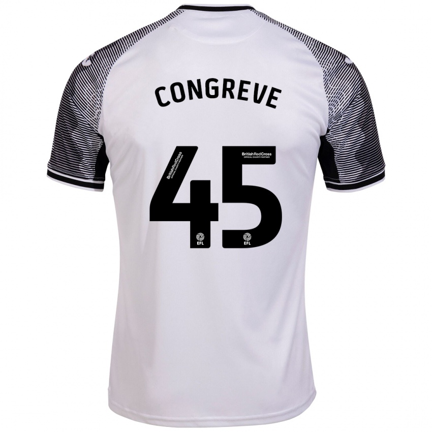 Hombre Camiseta Cameron Congreve #45 Blanco 1ª Equipación 2023/24 La Camisa Perú