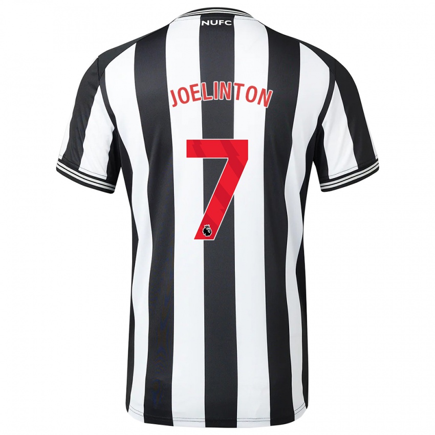 Hombre Camiseta Joelinton #7 Blanco Negro 1ª Equipación 2023/24 La Camisa Perú