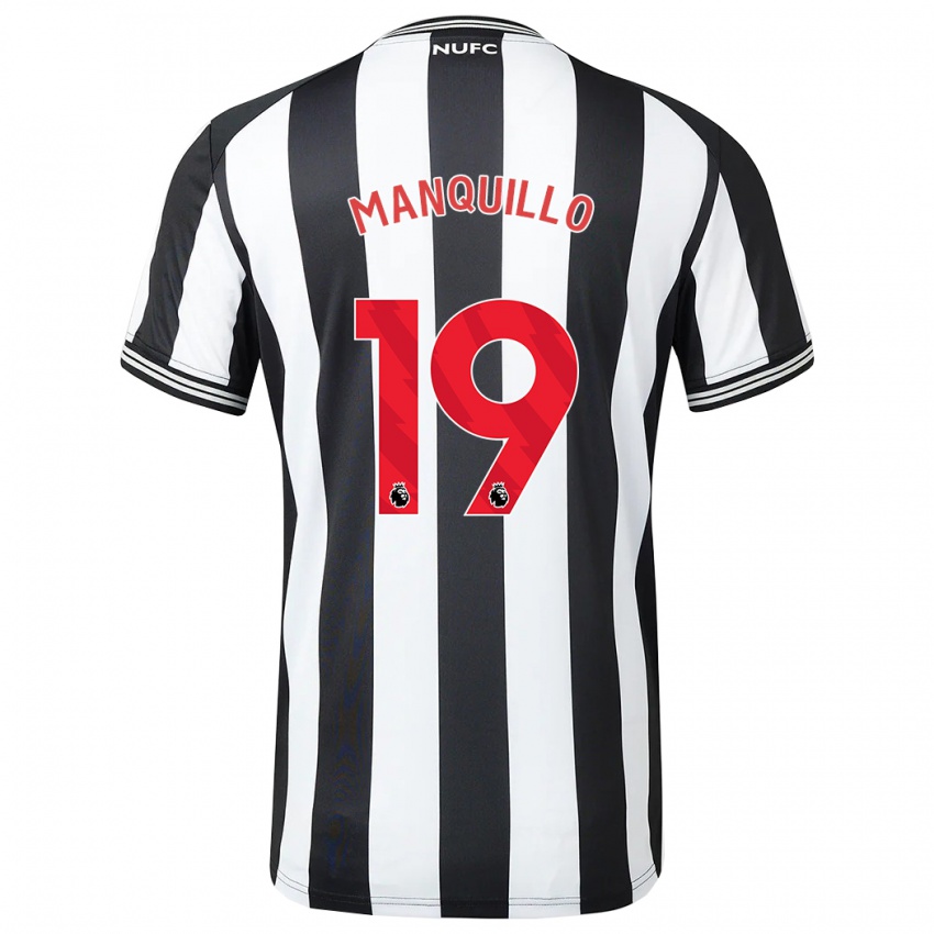 Hombre Camiseta Javier Manquillo #19 Blanco Negro 1ª Equipación 2023/24 La Camisa Perú