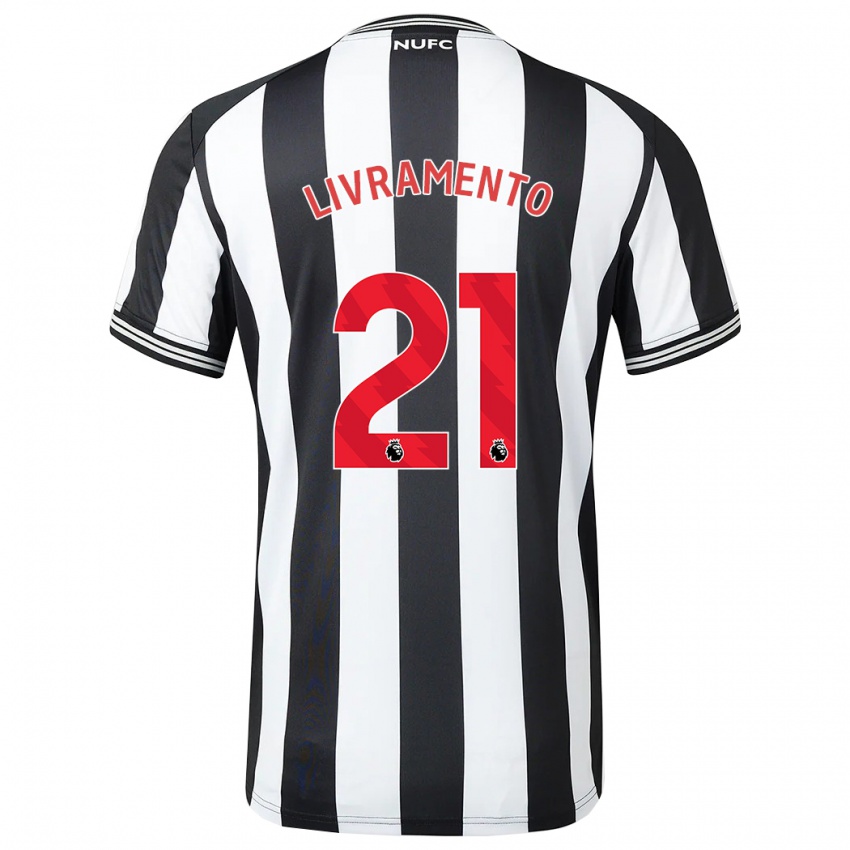 Hombre Camiseta Tino Livramento #21 Blanco Negro 1ª Equipación 2023/24 La Camisa Perú