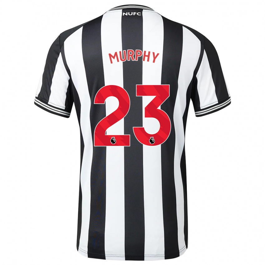 Hombre Camiseta Jacob Murphy #23 Blanco Negro 1ª Equipación 2023/24 La Camisa Perú