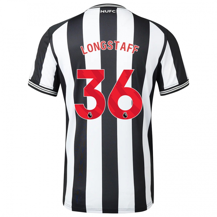 Hombre Camiseta Sean Longstaff #36 Blanco Negro 1ª Equipación 2023/24 La Camisa Perú