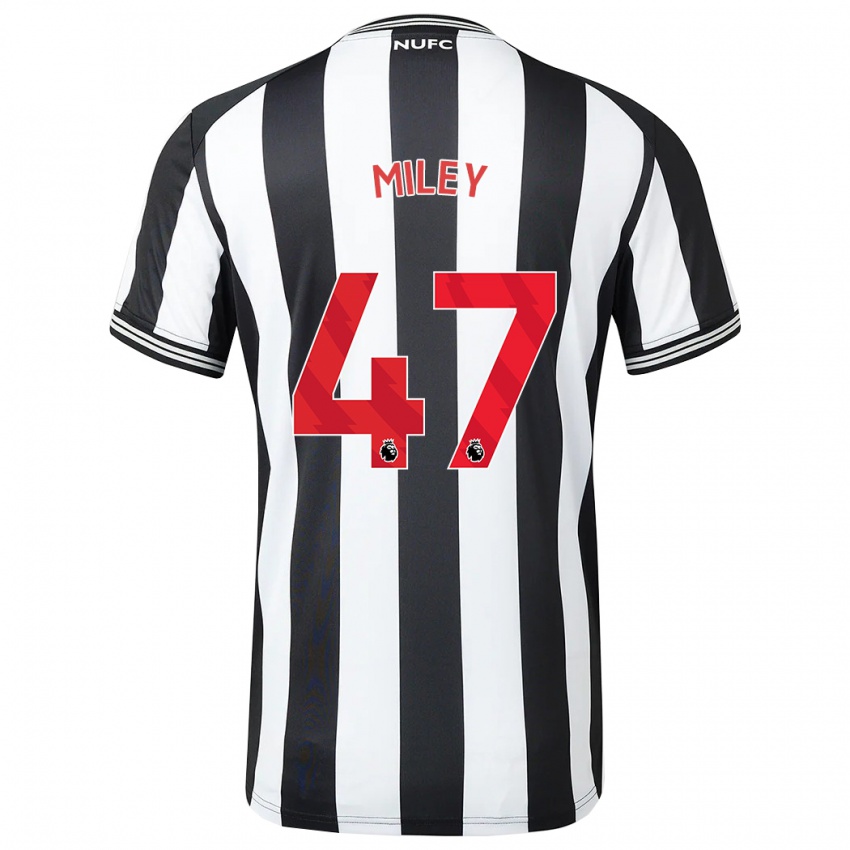 Hombre Camiseta Jamie Miley #47 Blanco Negro 1ª Equipación 2023/24 La Camisa Perú