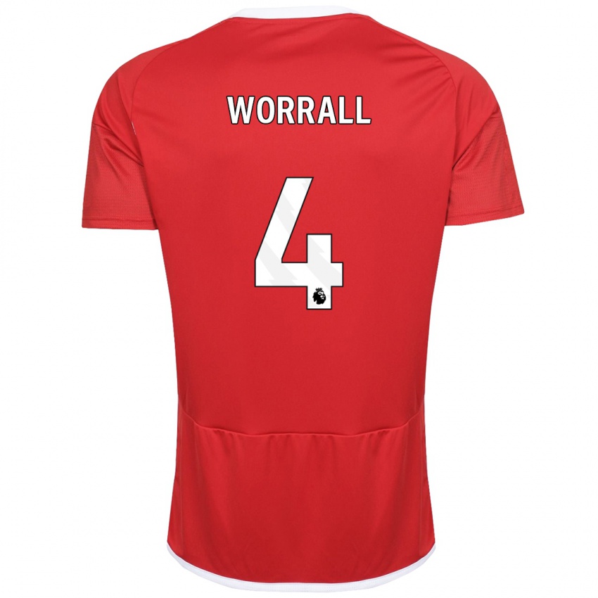 Hombre Camiseta Joe Worrall #4 Rojo 1ª Equipación 2023/24 La Camisa Perú