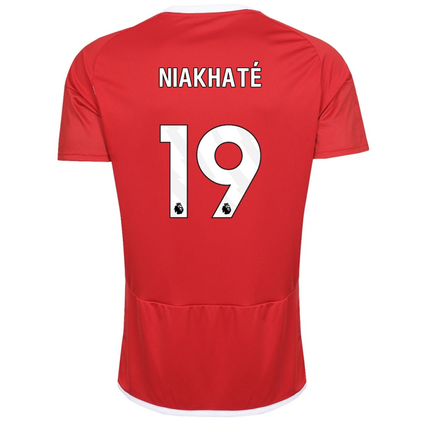 Hombre Camiseta Moussa Niakhaté #19 Rojo 1ª Equipación 2023/24 La Camisa Perú