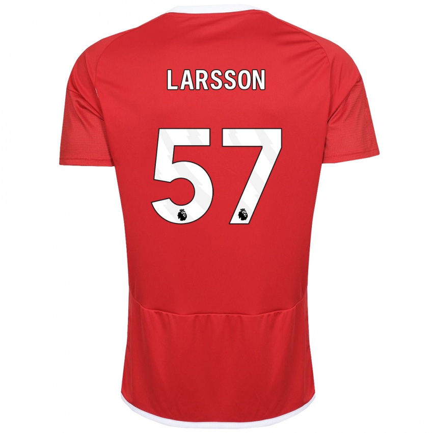 Hombre Camiseta Julian Larsson #57 Rojo 1ª Equipación 2023/24 La Camisa Perú