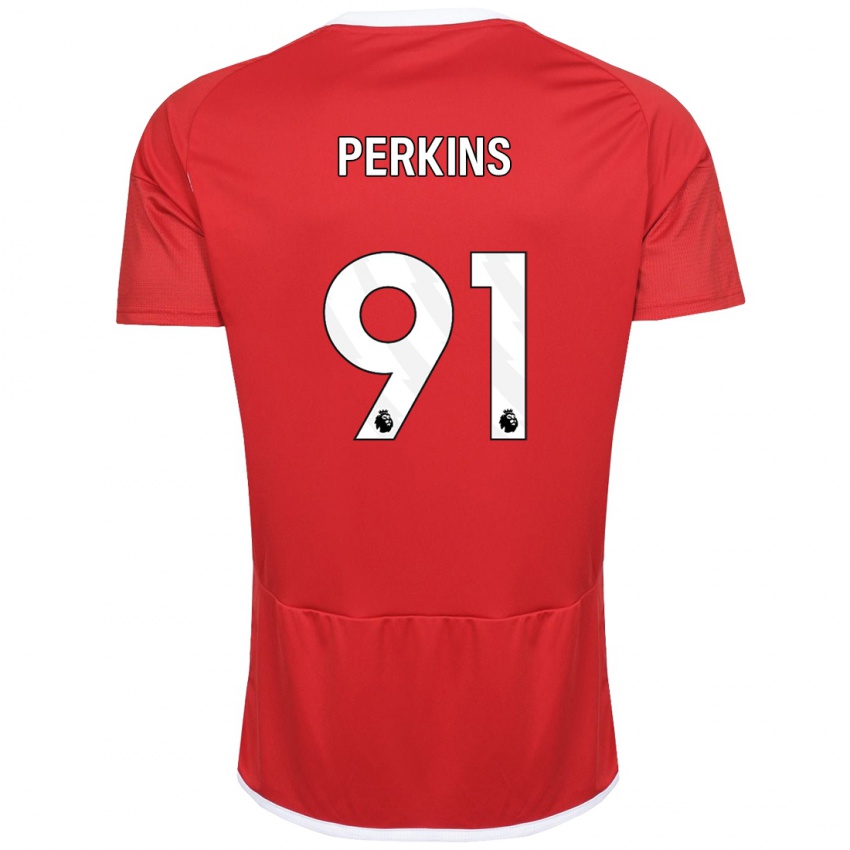 Hombre Camiseta Jack Perkins #91 Rojo 1ª Equipación 2023/24 La Camisa Perú