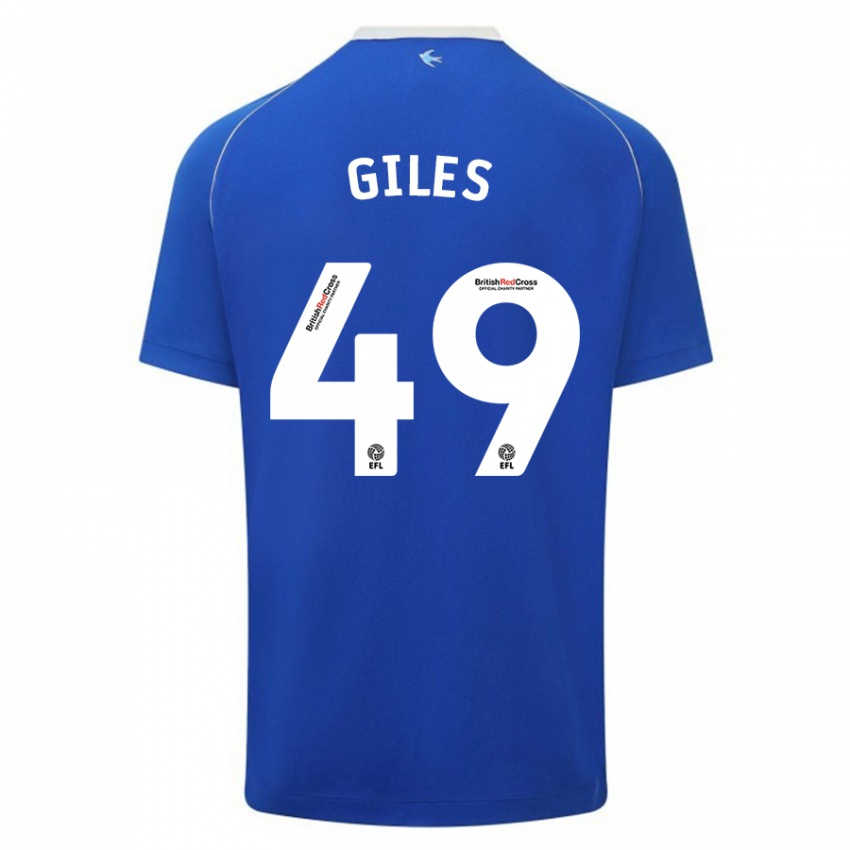 Hombre Camiseta Luey Giles #49 Azul 1ª Equipación 2023/24 La Camisa Perú