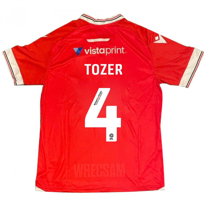 Hombre Camiseta Ben Tozer #4 Rojo 1ª Equipación 2023/24 La Camisa Perú