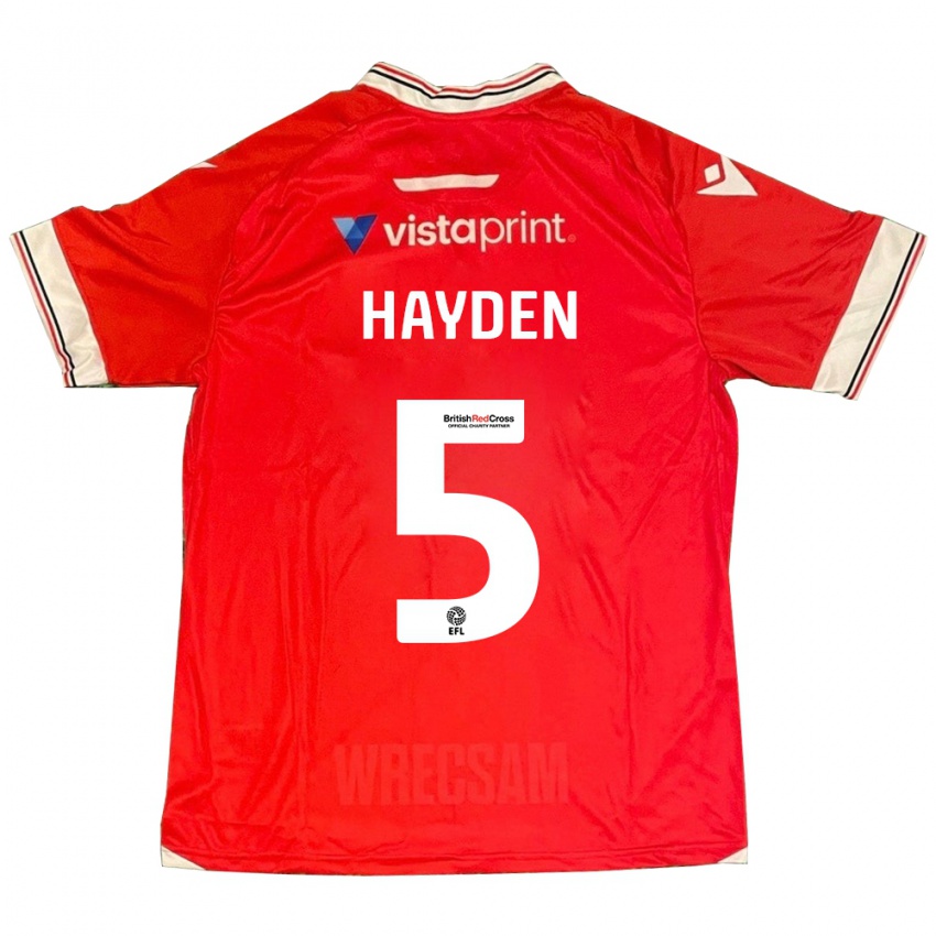 Hombre Camiseta Aaron Hayden #5 Rojo 1ª Equipación 2023/24 La Camisa Perú