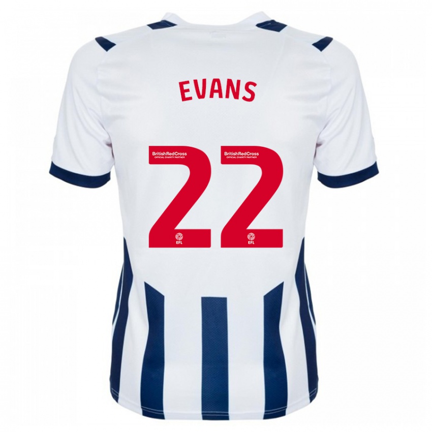 Hombre Camiseta Kate Evans #22 Blanco 1ª Equipación 2023/24 La Camisa Perú