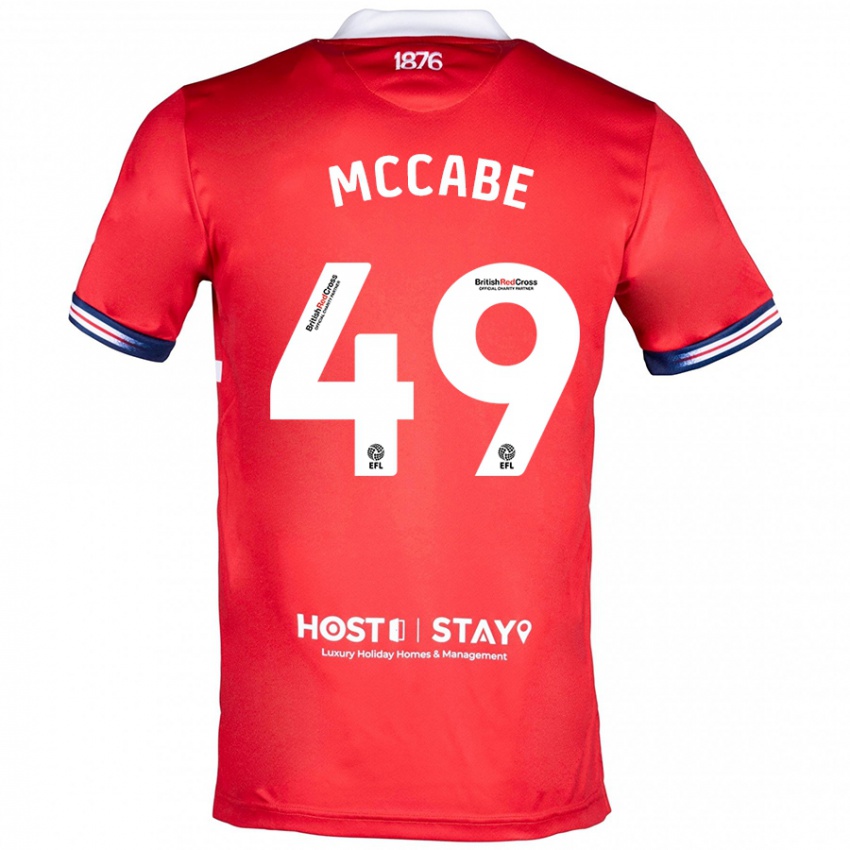 Hombre Camiseta Law Mccabe #49 Rojo 1ª Equipación 2023/24 La Camisa Perú