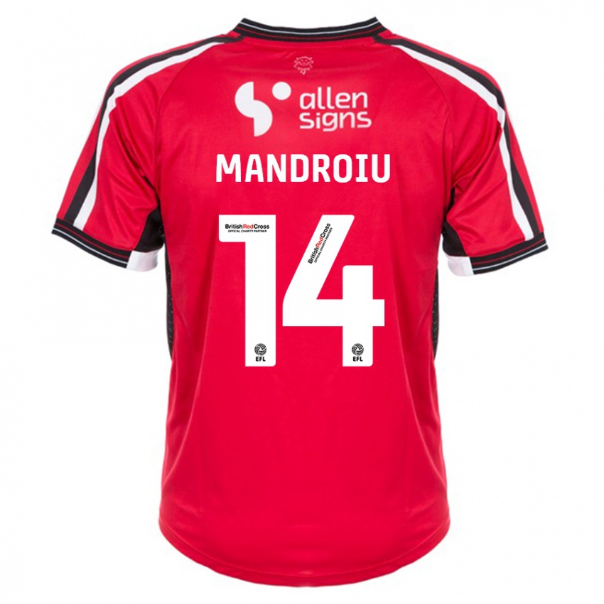 Hombre Camiseta Daniel Mandroiu #14 Rojo 1ª Equipación 2023/24 La Camisa Perú