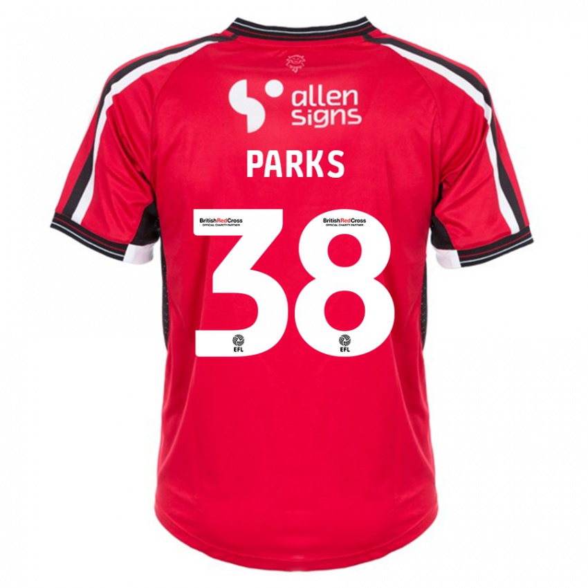 Hombre Camiseta Charlie Parks #38 Rojo 1ª Equipación 2023/24 La Camisa Perú