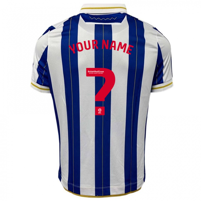 Hombre Camiseta Su Nombre #0 Azul Blanco 1ª Equipación 2023/24 La Camisa Perú