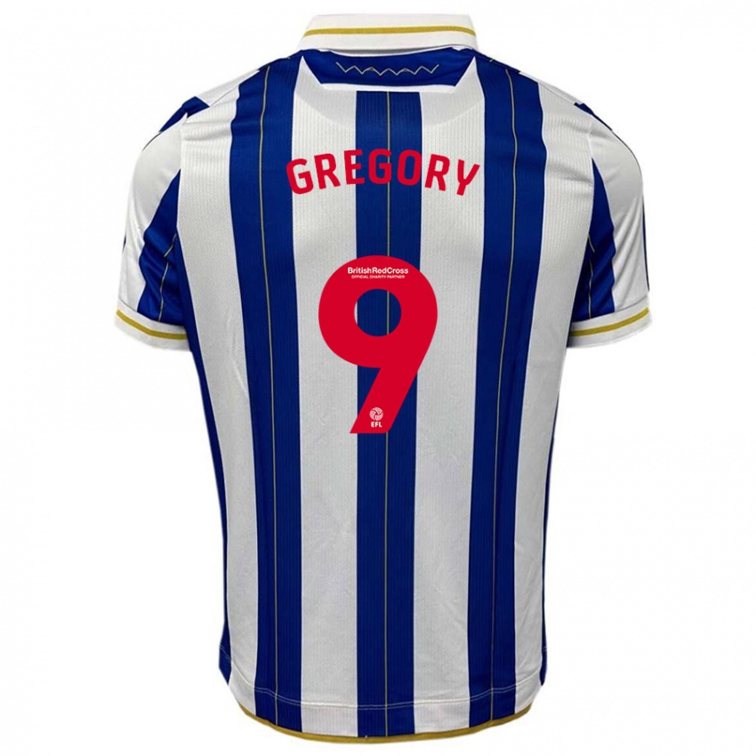 Hombre Camiseta Lee Gregory #9 Azul Blanco 1ª Equipación 2023/24 La Camisa Perú
