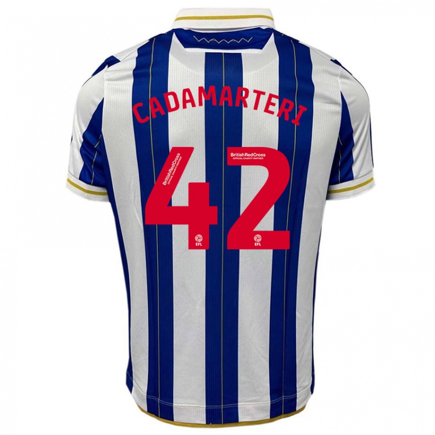 Hombre Camiseta Bailey Cadamarteri #42 Azul Blanco 1ª Equipación 2023/24 La Camisa Perú