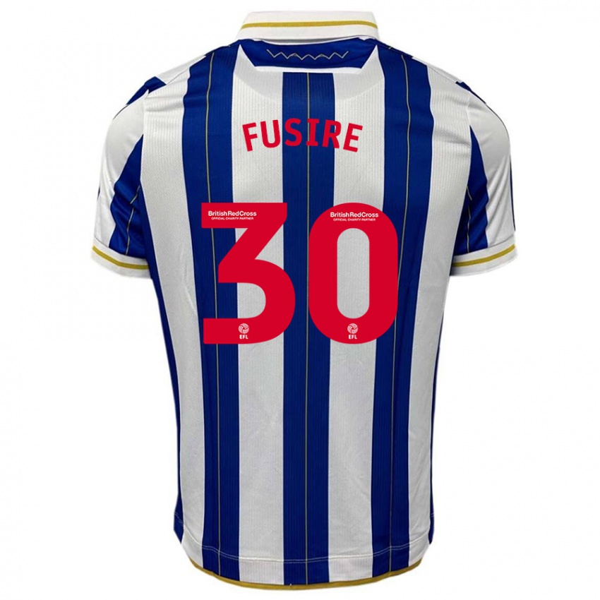 Hombre Camiseta Sean Fusire #30 Azul Blanco 1ª Equipación 2023/24 La Camisa Perú