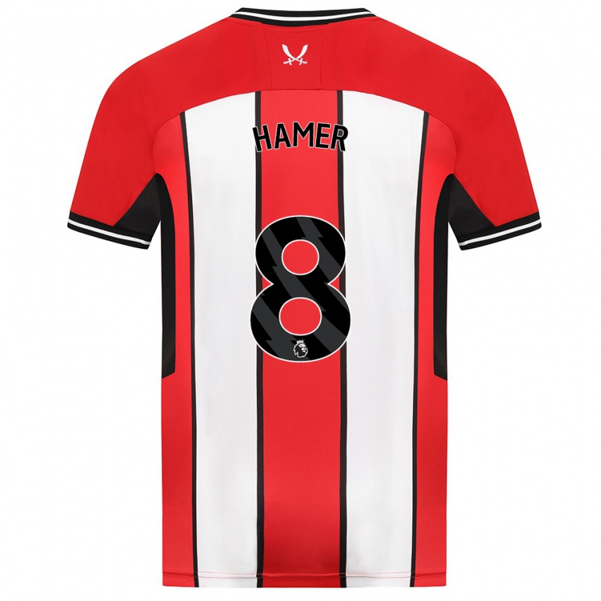 Hombre Camiseta Gustavo Hamer #8 Rojo 1ª Equipación 2023/24 La Camisa Perú