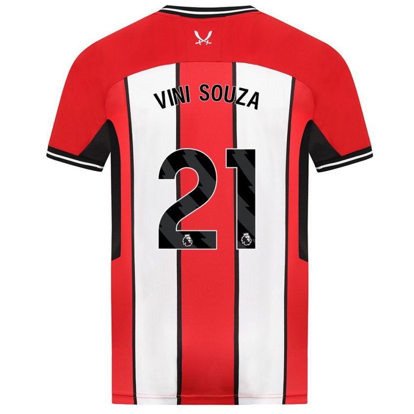 Hombre Camiseta Vini Souza #21 Rojo 1ª Equipación 2023/24 La Camisa Perú