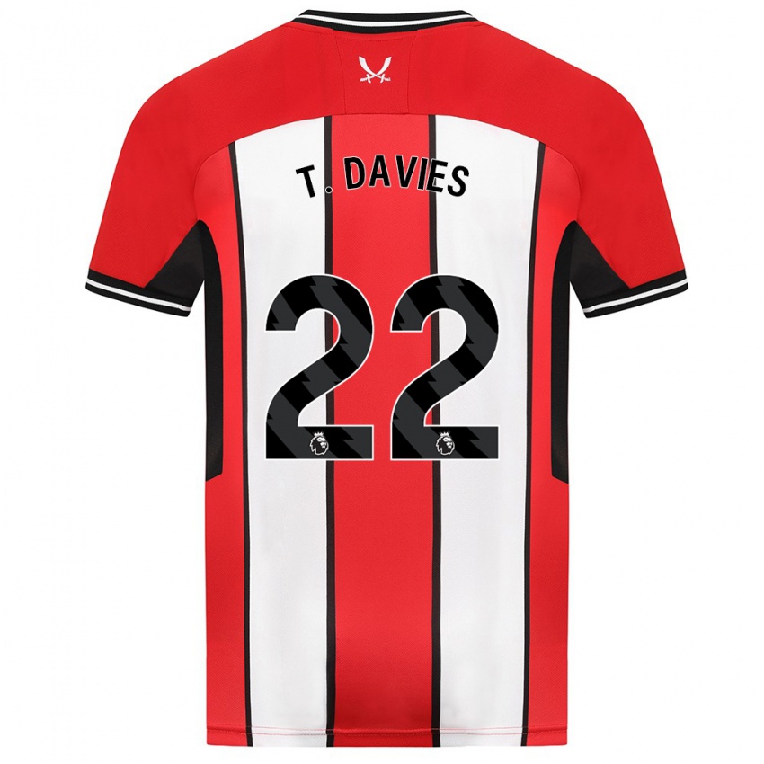 Hombre Camiseta Tom Davies #22 Rojo 1ª Equipación 2023/24 La Camisa Perú