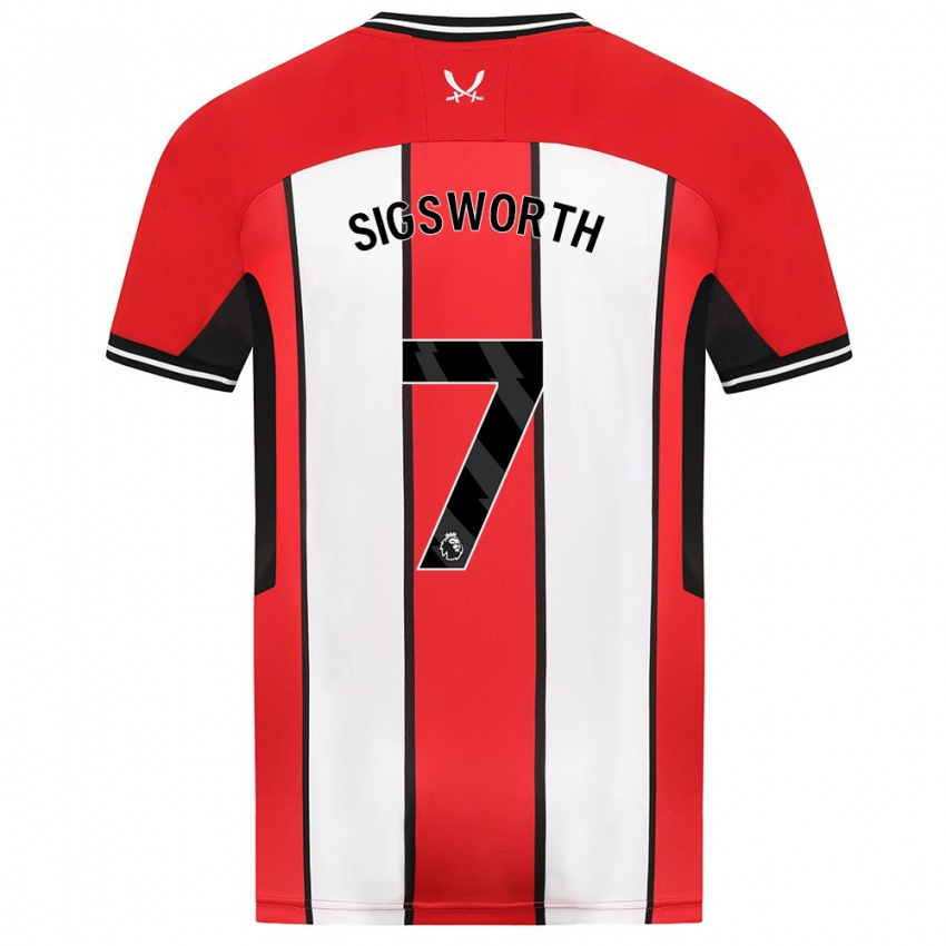 Hombre Camiseta Jess Sigsworth #7 Rojo 1ª Equipación 2023/24 La Camisa Perú