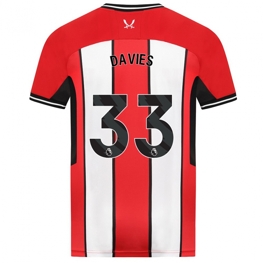 Hombre Camiseta Bethan Davies #33 Rojo 1ª Equipación 2023/24 La Camisa Perú